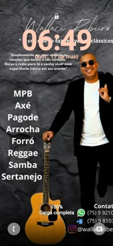 Voz e violão para eventos.
