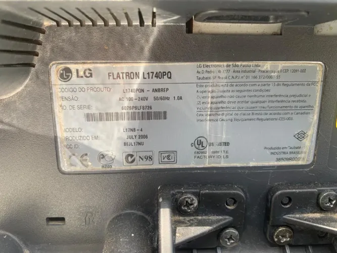 Monitor LCD LG Flatron L1740PQ,Premium Artística Séries LX40 17 Polegadas