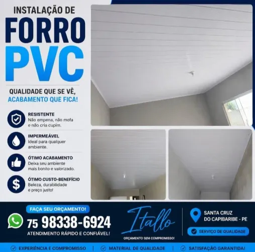 Colocamos FORRO PVC
