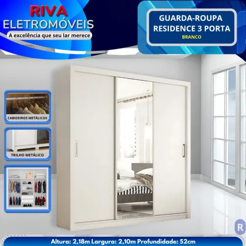 Guarda-roupas Residence 3 portas | sem entrada | 10x no crediário próprio da loja