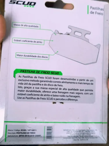 Pastilhas de freio dianteiro Yamaha