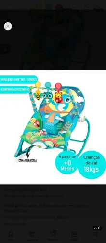 Vendo cadeirinha de descanso e balanço com músiquinha