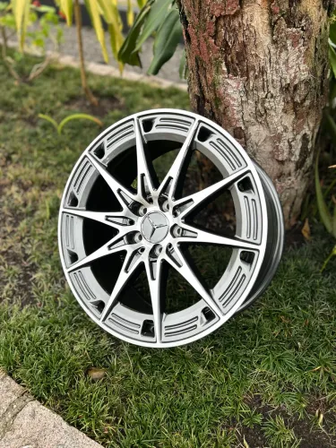Jogo De Roda Mercedes P/ Classe-C Grafite Diamantado 5x112 - 19x8,5 e 19x9,5 Offset 36/45