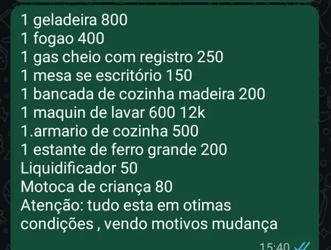 Vendo todos os moveis