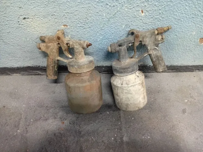 2 pistola de pintura de alumínio