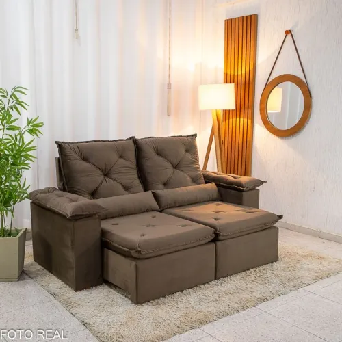Sofá retrátil reclinável city 2.00 veludo- FRETE GRATIS / ENTREGA HOJE!!
