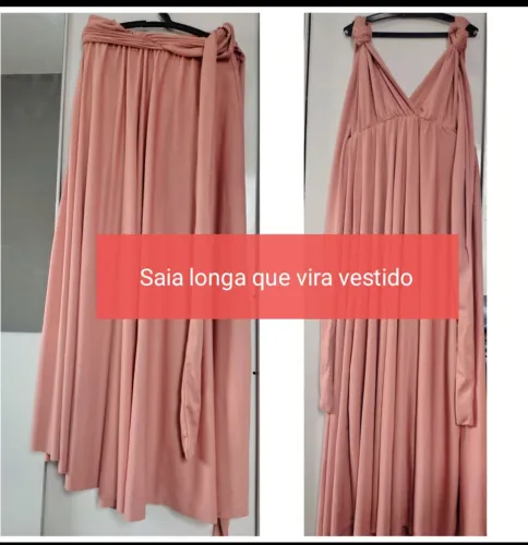 Saia longa e vestido frente única kit 2 em 1 Tam G