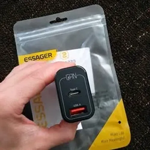 Carregador de celular turbo Essager 33w duplo USB tipo A USB tipo C
