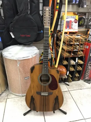 Violão Rozini Presença Brasil Folk 12 cordas Junho 2023 Elétrico Aço