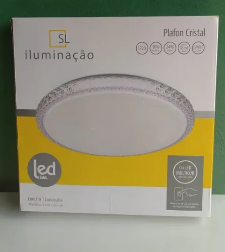 Plafon Redondo luminaria 38cm 30watts Multicor SL Iluminação