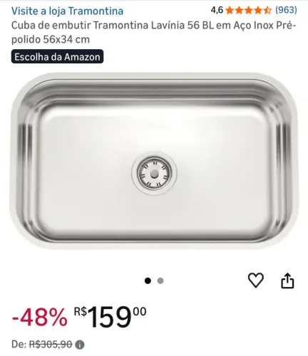 Cuba de embutir de alumínio 