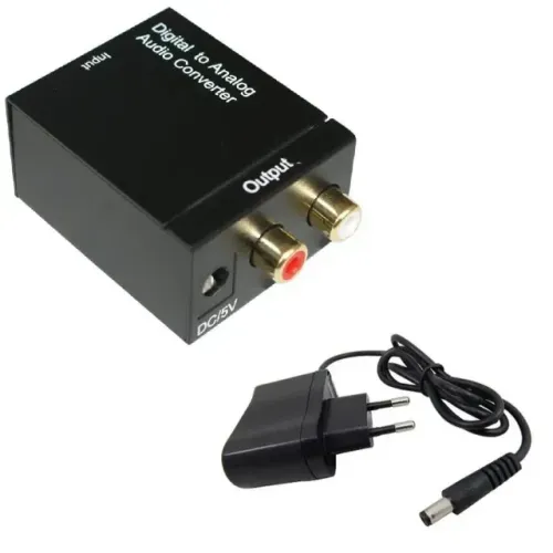 Conversor Áudio Óptico Coaxial Analógico Rca Saída R/l DVD