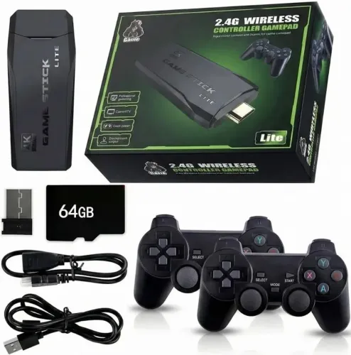 Video Game Retro Game Stick Lite 4K Hdmi 64Gb Com 2 Controles
