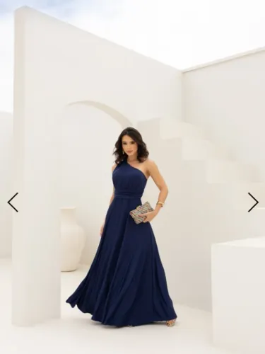Vestido de festa azul marinho 