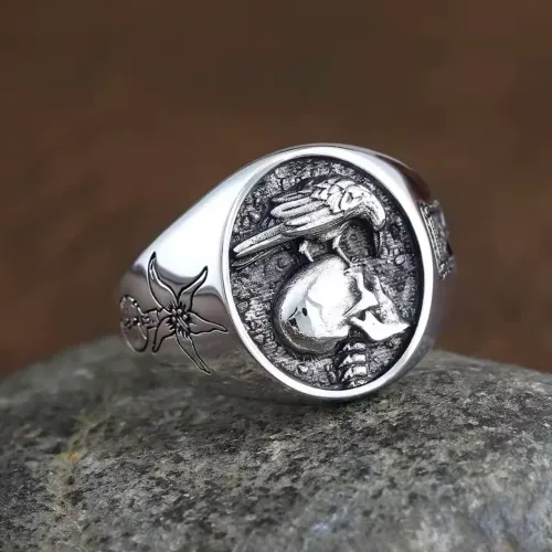 Anel de prata esterlina MEMENTO MORI