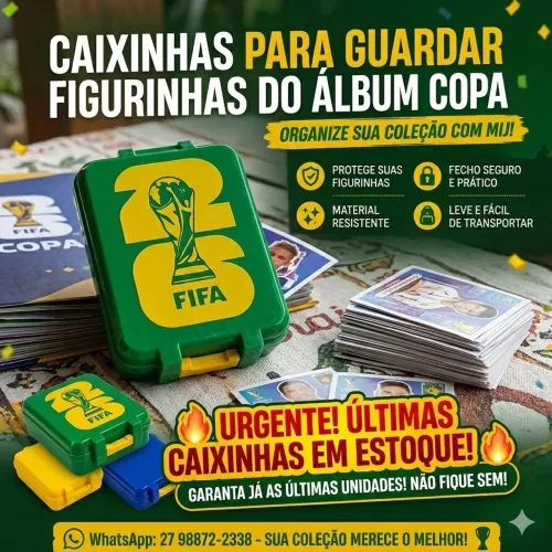  Últimas Unidades! Caixinha Porta Figurinhas Álbum Da Copa