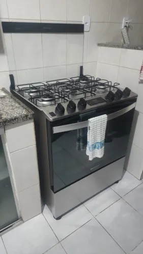 Fogão Brastemp 5 Bocas Inox com Turbo Chama e Touch Timer