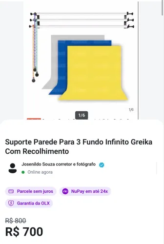 Suporte Parede Para 3 Fundo Infinito Greika Com Recolhimento