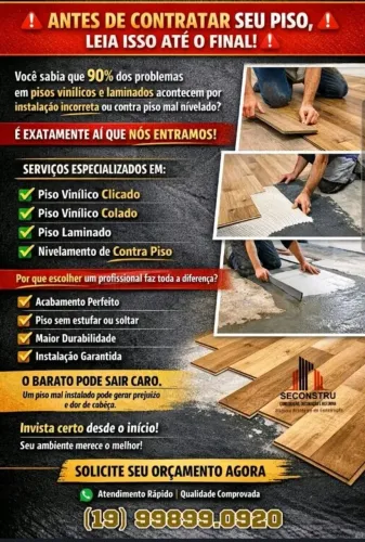VENDA E INSTALAÇÃO DE PISOS VINILICOS LAMINADOS RODAPES