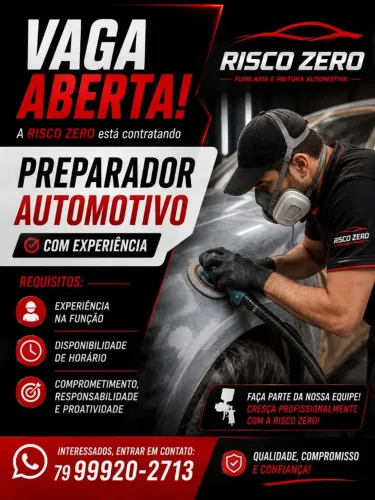 Vaga de preparador automotivo/ polidor