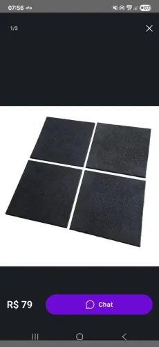 Tapete Piso de Borracha 50x50 para academia crossfit 15mm emborrachado