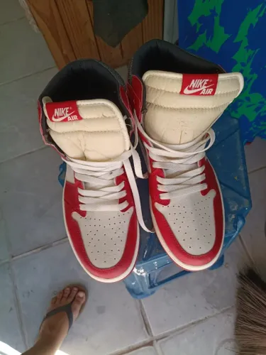 Tênis Nike Air Jordan 1 Retro Lost & Fourd Mid Streetwear Vermelho, Preto Branco - replica