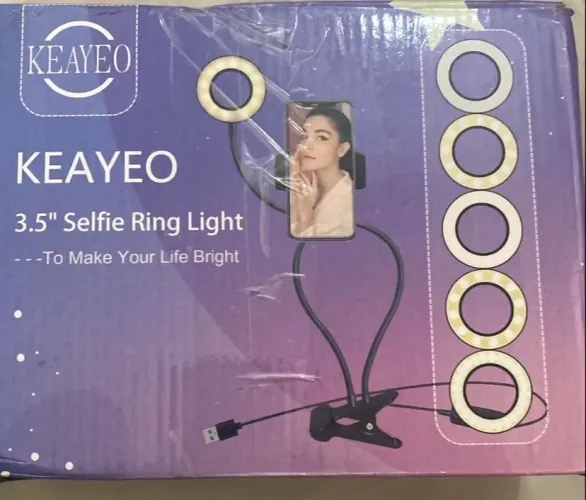 suporte celular ring light usb luminária led para youtubers preto