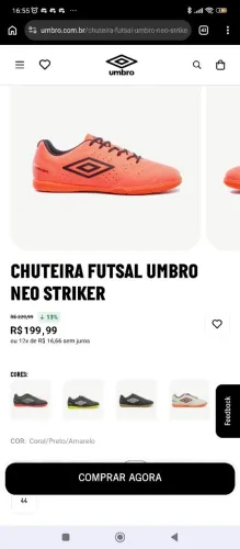 Chuteira umbro neo striker futsal