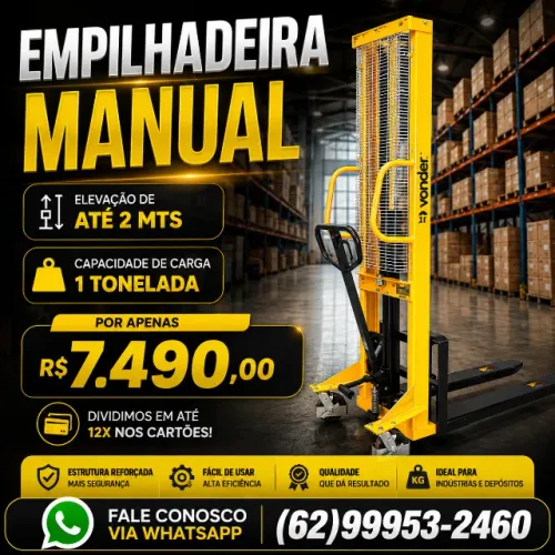 Empilhadeira Manual com elevação, paleteira com elevação