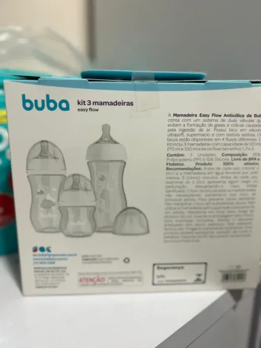 kit 3 mamadeiras BUBA anti cólica