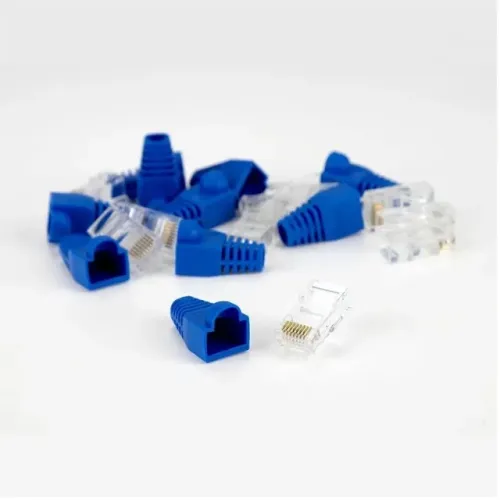 Kit 10 Conectores Rj45 Cat5e + Capa Azul *ENTREGA GRÁTIS*