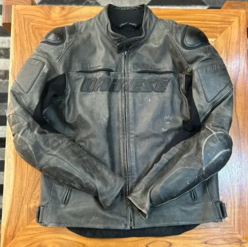 Jaqueta Motociclista Dainese Couro Preta Original
