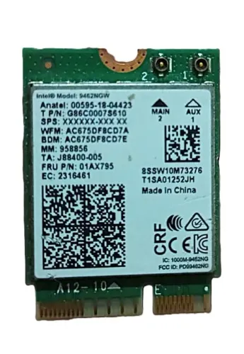 Módulo Wi-FI Intel 9462NGW