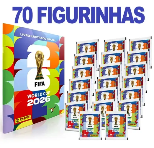 Álbum da copa do mundo + 70 figurinhas pronta entrega