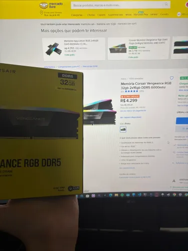 MEMÓRIA RAM CORSAIR DDR5 32GB (2x16GB) 6000MHz CL36-44-44-96