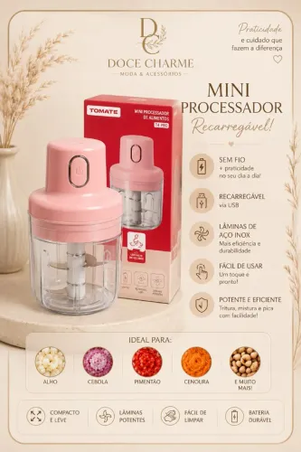 Mini processador recarregável