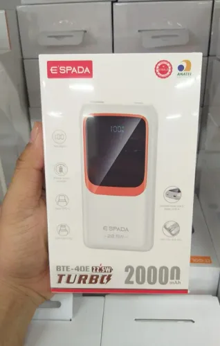 Bateria portátil Power Bank 20 mil MAH ESPADA 