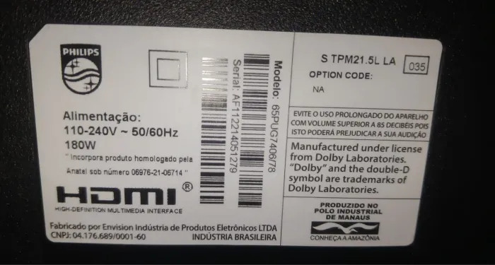 Vendo tv 65 polegadas com display quebrado 