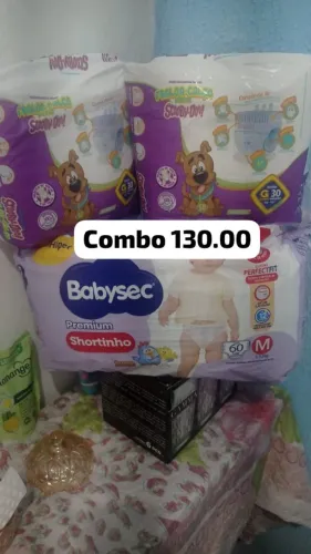 Fralda bebysec roupinha tamanho M promoção entrega por conta do cliente