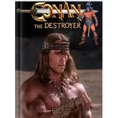CONAN-THE DESTROYER-ARNOLD SCHWARZENNEGER-PHOTOBOOK -LIVRO COM FOTOS RARAS DO FILME DE 198