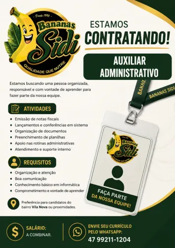 VAGA - auxiliar administrativo