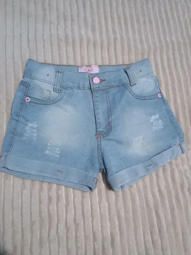 Short jeans infantil feminino tamanho 10 anos