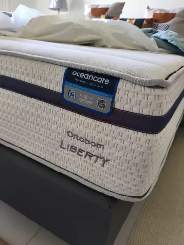cama box casal ortobom liberty, composta por colchão + base box