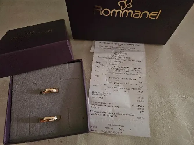 Alianças nunca usadas da Rommanel