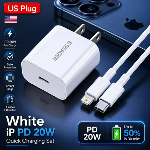 Kit essager carregador com cabo para iPhone 