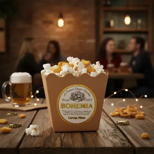 Cachepot de Papel Kraft Personalizado Boteco Bohemia - 8 Unidades