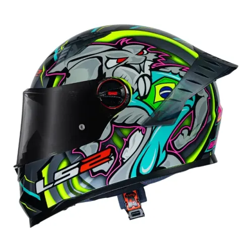 Capacete LS2 Classic Pro Alex Barros Titanium - somos loja, parcelamos