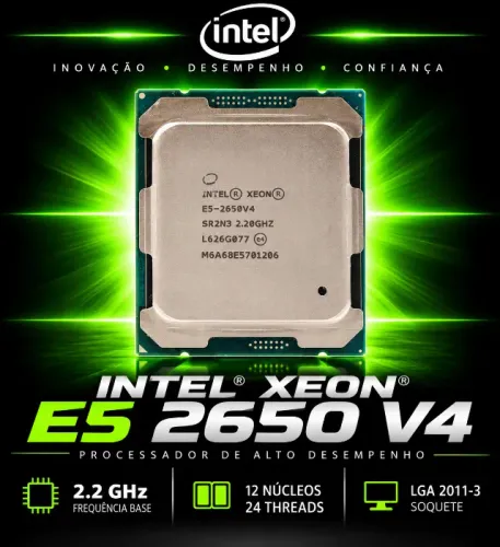 Processador Intel Xeon E5 2650 V4 2,2 GHz 12 Cores & 24 Threads LGA 2011-3 (Novo/Lacrado)