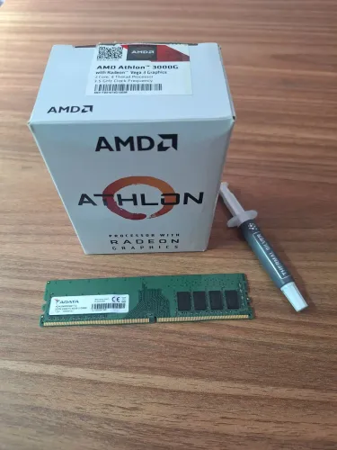 Processador athlon 3000g + memória ddr4 + pasta térmica prata nova