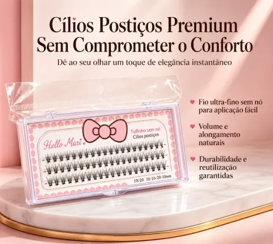 Cílios Postiços Premium Tufinho Sem Nó | Naturalidade, Volume e Conforto